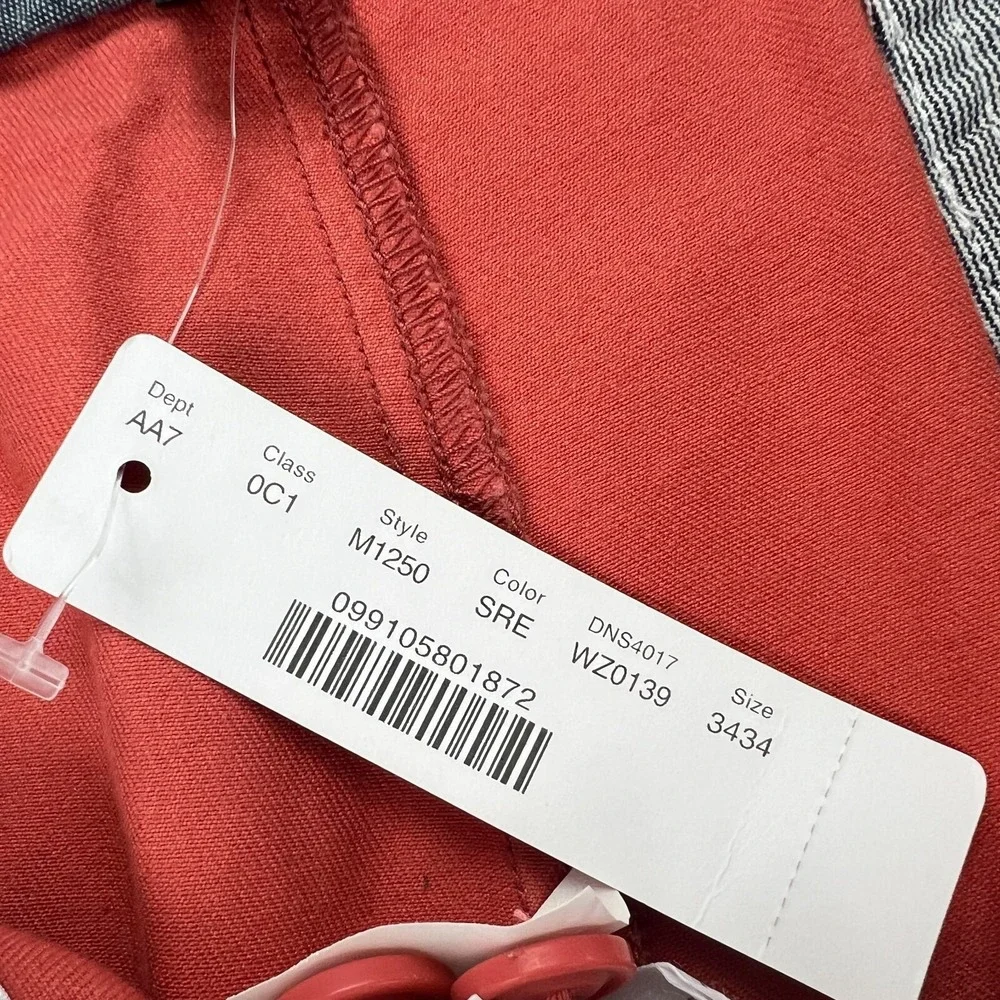 J.Crew NWT Mens 34 x 34 Broken In Chino Pants Coral Orange Tapered‎ Preppy